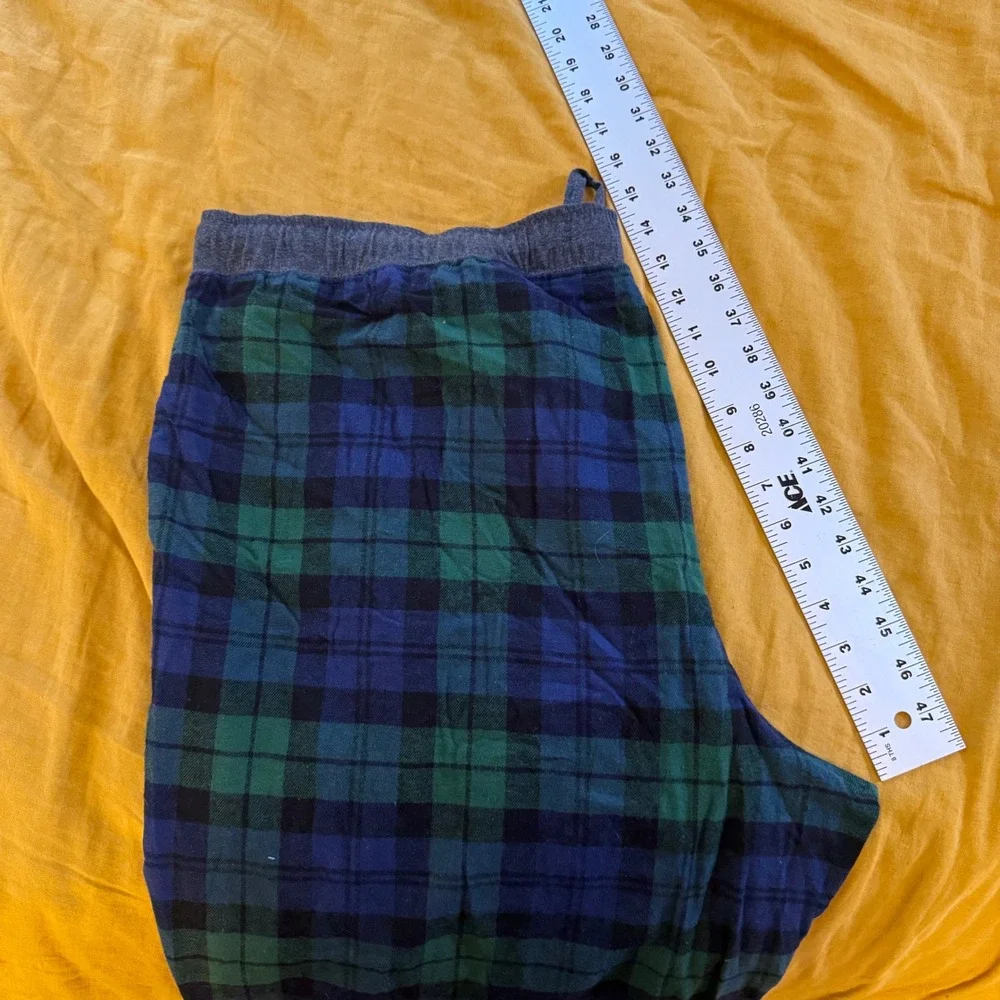 Eddie Bauer Lounge Mens XXL Green Navy Black Watch Plaid Pajama Pants Flannel - Picture 5 of 6